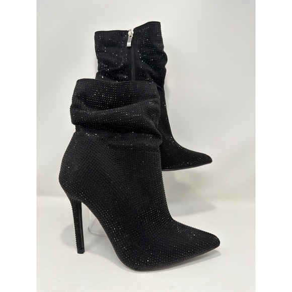 Forever 21 Shoes - NWT Forever 21 Womens Black Rhinestone Stiletto Heel Ankle Boots Size 8